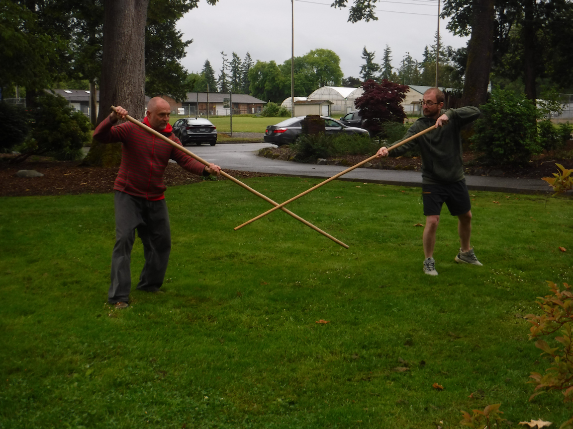 Spear training on the grass